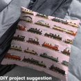 thumbnail image 2 of Homewish Retro Train 01 for Teen, Steam Locomotive Room Decor Fabric by the Yard, Pink Cartoon Vehicle Sewing Fabric, Luxury Bedroom Decor, 2 of 6