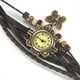 thumbnail image 5 of Reloj de pulsera analógico de cuarzo con pulsera de PU con tejido trenzado y colgante de mariposa (correa de café), 5 of 5