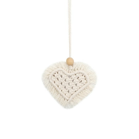 

Lindung Glass Chandelier Beads Valentine s Day Heart Decor Tassel Woven Wall Hanging Decor Heart Pendant Car Ornaments