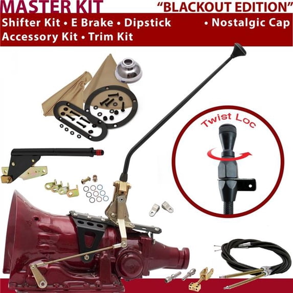 American Shifter PG Shifter Kit Black 16 in. E Brake Cable Clevis Trim Kit Dipstick for DBCB3