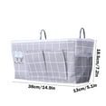 thumbnail image 2 of Hiroekza Linen Bedside Caddy Organizer with Hooks - Large Capacity Lattice Storage Hanging Basket for Dorm Rooms, Bunk and Hospital Beds - Easy to Clean and Install 15 x 5 x 7 Inch Gray, 2 of 6