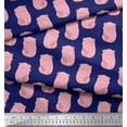 thumbnail image 3 of Soimoi Rayon Fabric Pig Animal Print Fabric by The Yard 56 Inch Wide, 3 of 3