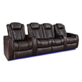 thumbnail image 1 of Valencia Tuscany Home Theater Seating | Premium Top Grain Italian Nappa 11000 Leather, Power Reclining, Power Lumbar Support, Power Headrest (Row of 4 Loveseat Center, Dark Chocolate), 1 of 5
