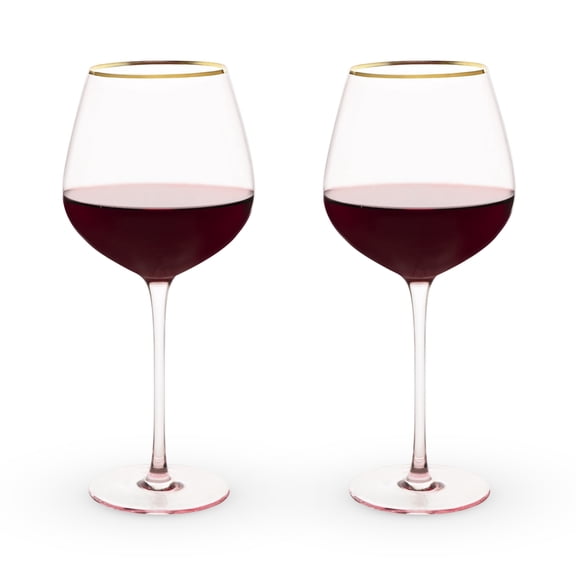 Twine Rose Red Wine Glasses for Birthday, Holiday Gifts, 20oz Set of 2