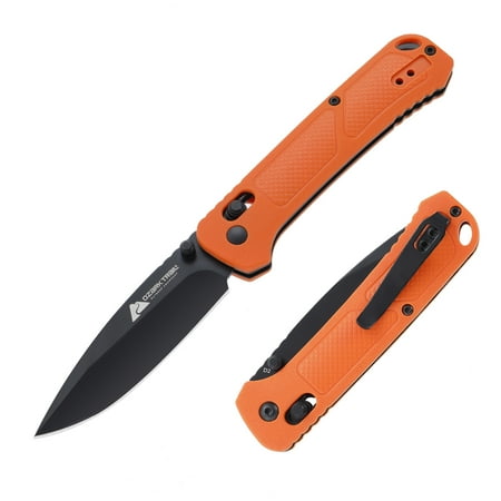 Ozark Trail 7.5 inch Slide Lock Folder Folding Knife with Ball Bearing 3.3 inch D2 Blade Belt Clip