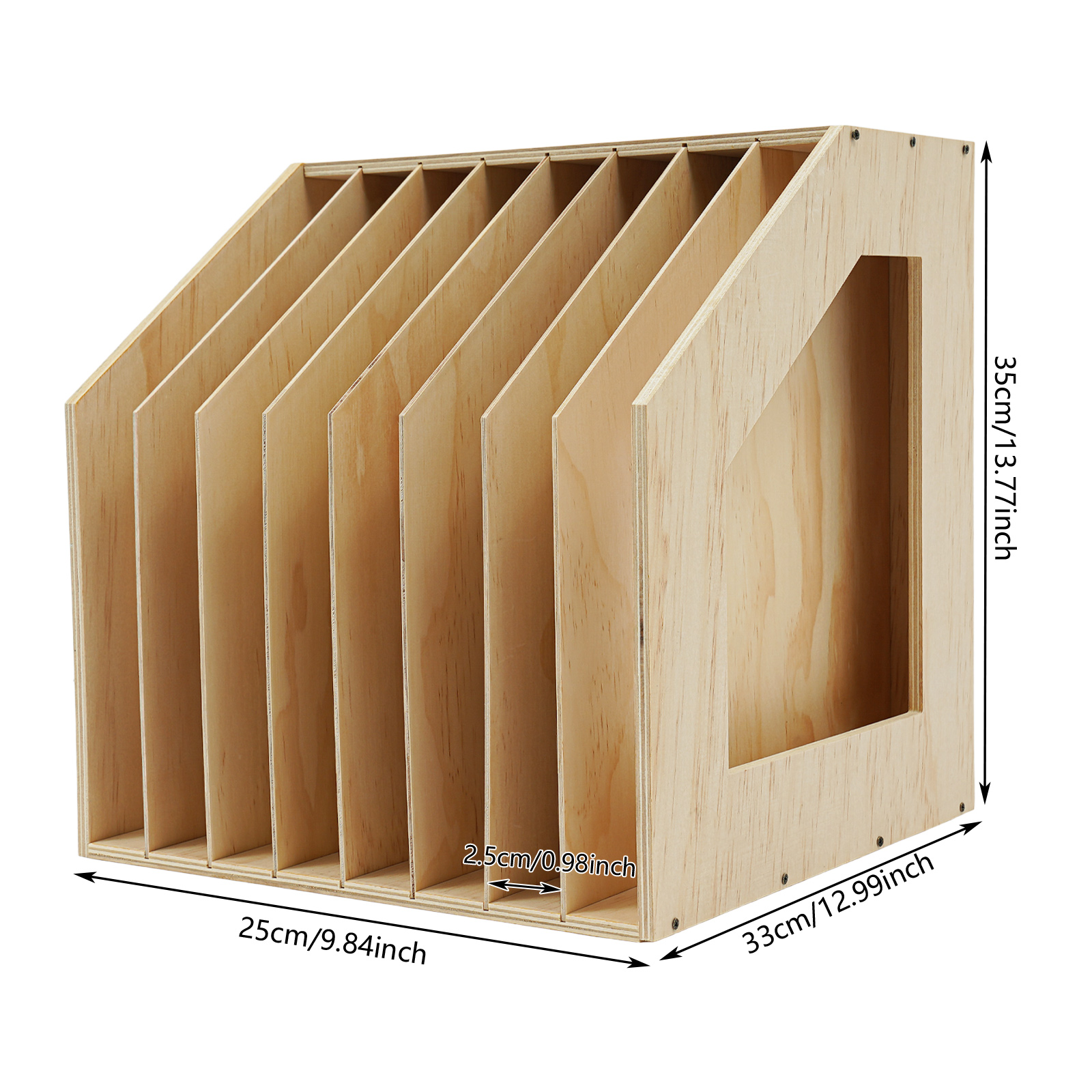 2 Pieces Desktop File Holder, 8 Slots Paper Filing Holder, Paper Storage Filing Organizer, Each Product Size: 33*25*35cm/12.99*9.84*13.78in