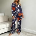 thumbnail image 7 of SETOOFF Halloween Womens 2 Piece Pajama Sets Pumpkin Ghost Print Turndown Collar Tops Loose Pants Casual Sleepwear Plus Size Womens Loungewear for Indoor Daily Wear, 7 of 7