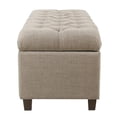 thumbnail image 2 of HomePop Ainsley Traditional Fabric Button Tufted Storage Bench in Tan, 2 of 9