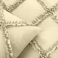 thumbnail image 2 of Luxury Diamond Ruffle Duvet Cover 5 Piece Set with Zipper, 400 Thread Count & 100% Egyptian Cotton, Luxury Design and Quilts Protector with Pillowcases - Ivory Solid, King Size., 2 of 5