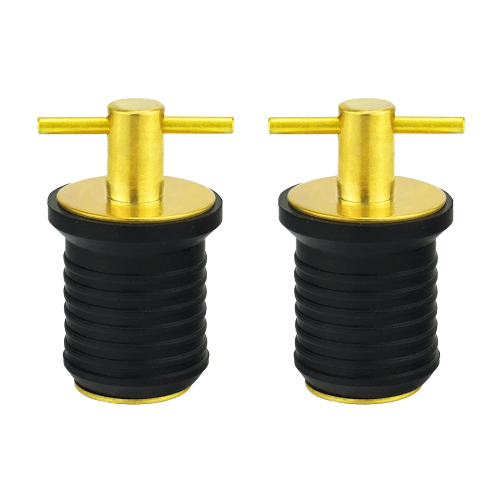 2pcs Marine Brass T Handle Sealing For Hull Transom Boat Drain Plug