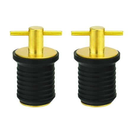 2pcs Marine Brass T Handle Sealing For Hull Transom Boat Drain Plug ...