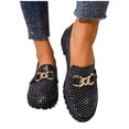 thumbnail image 4 of Pantalones Cortos de Cuero Negro Más Tamaño Estilo Strass Cadena Mochilas, Pantalones Cortos de Denim de Tamaño Más Inspirados Zapatos de Tacón Primavera Verano, 4 of 9