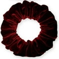 thumbnail image 3 of Velvet Scrunchies Jumbo Size Plush Big Ponytail Holders Thick Braided Locked Hair Big Made in the USA Wine, 3 of 7