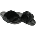 thumbnail image 2 of Kali Footwear Women's Flip Flop Faux Fur Soft Slide Flat Slipper Limit (7.5, Black), 2 of 2