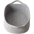 thumbnail image 4 of Decorative Coiled Rope Woven Baskets, Square Base Storage Bins for Closets, Cabinets, Rack, Shelves - (Mixed Grey, 13.0"x 9.8"x 4.7", Set of 2), 4 of 7