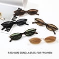 thumbnail image 6 of Trendy Oval Cat Eye Sunglasses for Women Men Retro 90s Narrow Frame Sun Glasses UV400 Protection Shades(Black/Gray), 6 of 6