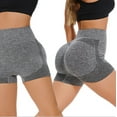 thumbnail image 4 of JJHGVB Gym Shorts Women Yoga Shorts Women's Tummy Athletic Shorts Stretch Workout Biker Shorts Butt Lifting Scrunch Gym Shorts Athletic Shorts Butt Lifting Shorts Gray M, 4 of 6
