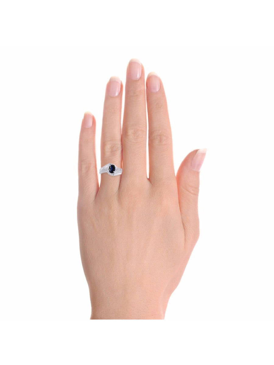 Details about   Stunning Diamond & Blue Sapphire Ring Set In Sterling Silver .925 SL-LR7071SSW-0 