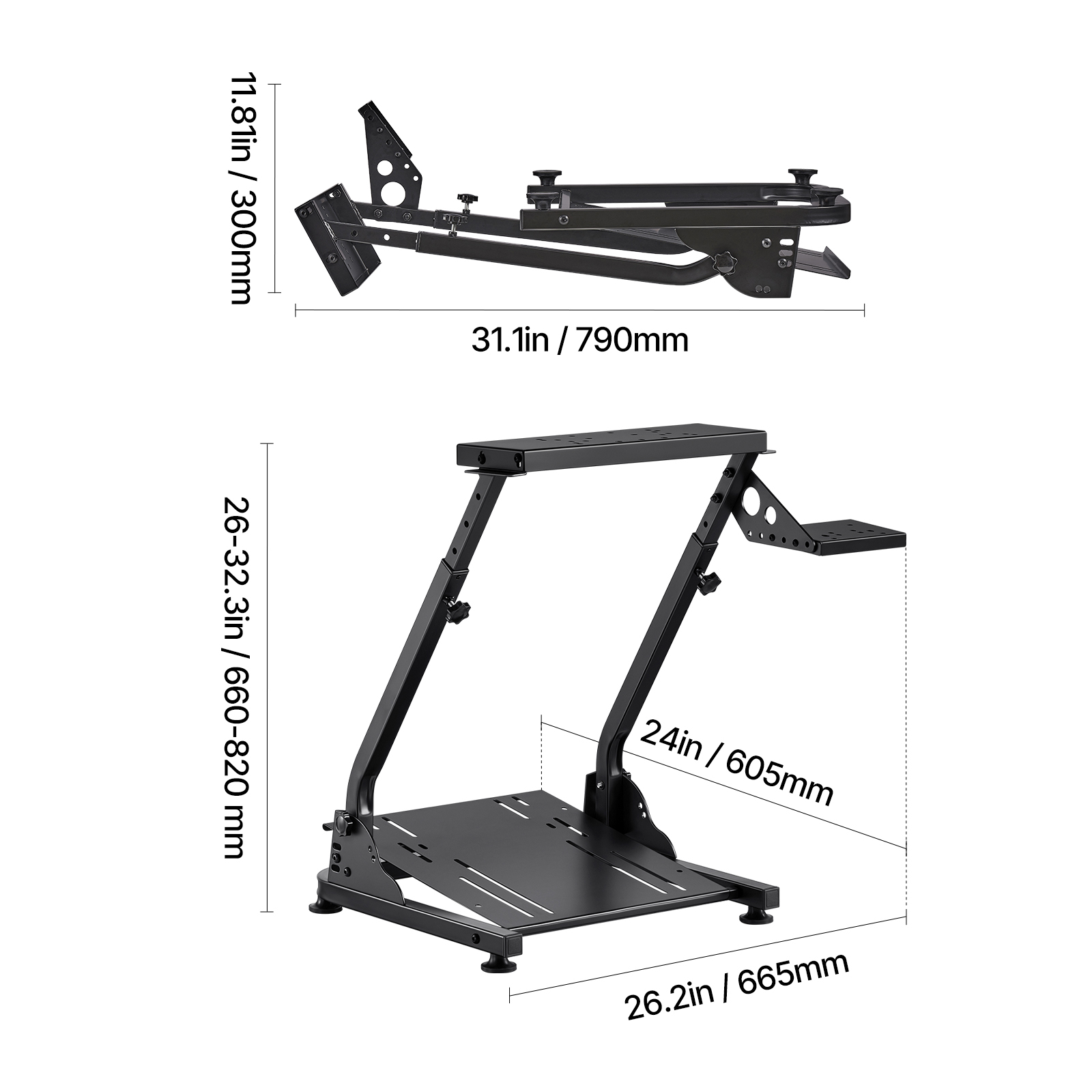 KFFKFF Adjustable & Foldable Racing Wheel Stand, Compatible with