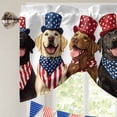 thumbnail image 5 of Independence Day Tie Up Valances Curtain, Adjustable Kitchen US Flag Dogs Valances for Windows Decor, Rod Pocket Short Curtains Set for Bedroom/Bathroom, 54"x18", 5 of 9