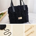 thumbnail image 4 of Kit de bolsas de crochet para tejer a mano, herramienta para hacer bolsas tejidas, juego de láminas de lona de plástico y malla de puntada, material para manualidades negro, 4 of 9