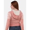 thumbnail image 3 of No Boundaries Fairisle Plush Hoodie, Women's, 3 of 5