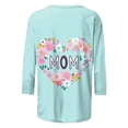 thumbnail image 4 of Qulqfy Scoop Neck Womens Graphic T Shirts Causal Love Heart Slim Fit 3/4 Length Sleeve Tunic Vacation Basics Spring Tops for Women L, 4 of 5