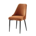 thumbnail image 1 of Esofastore Collection Keene Chaises de Salle à Manger en Velours Moderne, Orange (Ensemble de 2), 1 of 5