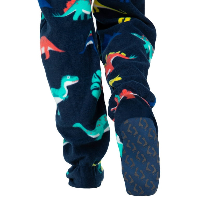 Footed Pajamas - Dinosaur World Adult Hoodie Fleece One Piece - Adult -  XSmall (Fits 5'2 - 5'4) 