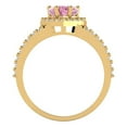 thumbnail image 4 of Halo Engagement Ring for Women - 1.49ct Simulated Pink Diamond in 18K Yellow Gold Promise Ring, 4 of 6