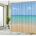 thumbnail image 4 of Ambesonne Landscape Shower Curtain, Calm Beach Hot Sun, 69"Wx75"L, Cream Turquoise, 4 of 4