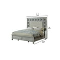 thumbnail image 5 of Benjara California King Bed with Polyresin Foliage Inlay, Antique White and Beige, 5 of 5