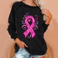 thumbnail image 1 of Meichang Sweat-Shirt Surdimensionné pour Femmes Cancer du Sein Manches Longues Col Rond Raglan Décontracté Ruban Rose, 1 of 6
