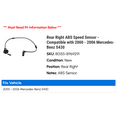 thumbnail image 2 of Rear Right ABS Speed Sensor - Compatible with 2000 - 2006 Mercedes-Benz S430 2001 2002 2003 2004 2005, 2 of 2