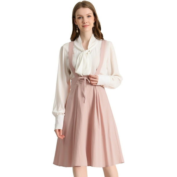INSPIRE CHIC Vestido General De Cintura Elástica Con Tirantes Y Tirantes Para Mujer Rosa claro S