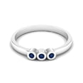 thumbnail image 1 of Tiny Round Shape Blue Sapphire Stackable Women Ring 925 Sterling Silver Delicate Jewelry, 1 of 3