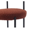 thumbnail image 6 of Set of 2 Metal and Terracotta Boucle Dining Chairs Modern Design Style Dining Room, 6 of 9
