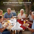 thumbnail image 3 of Round Outdoor Tablecloth with Umbrella Hole and Zipper, Red Coastal Beach Tablecloth with Elastic Waterproof, Farmhouse Abstract Ocean Waves Striped Patio Table Covers for 45" - 54" Pool Tables, 3 of 9