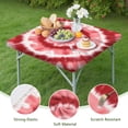 thumbnail image 4 of Red White Tie Dye Mandala Pattern Square Fitted Tablecloth with Elastic Edge,Square Table Cover,Washable Elastic Table Cover for Home Kitchen Party Decor 34"x34", 4 of 6