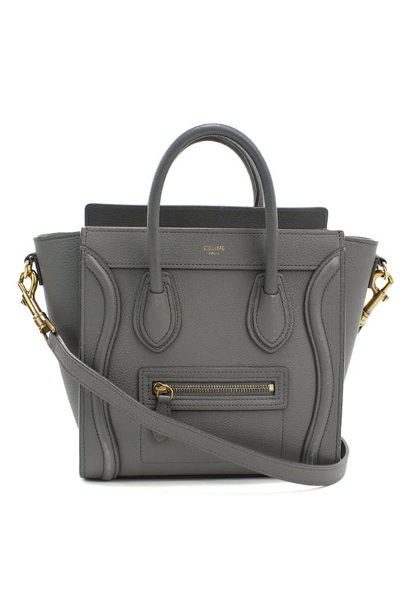 Pre-Owned CELINE Celine Tote Bag 189243AQL.10KL Luggage Nano Women's Gray