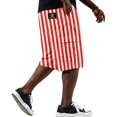 thumbnail image 3 of Mens Baggy Shorts Drawstring High Waist Striped Cargo Shorts Summer Causal Sport Shorts with Multi-Pockets, 4XL, 3 of 6