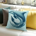 thumbnail image 3 of Dolphin Decorative Throw Pillow Cover, Ocean Animal Jumping Blue Dolphin Double-Sided Pillow Case Couch Pillow Cushion Covers 18X18 Inch Pillowcase for Men Woman, 3 of 5