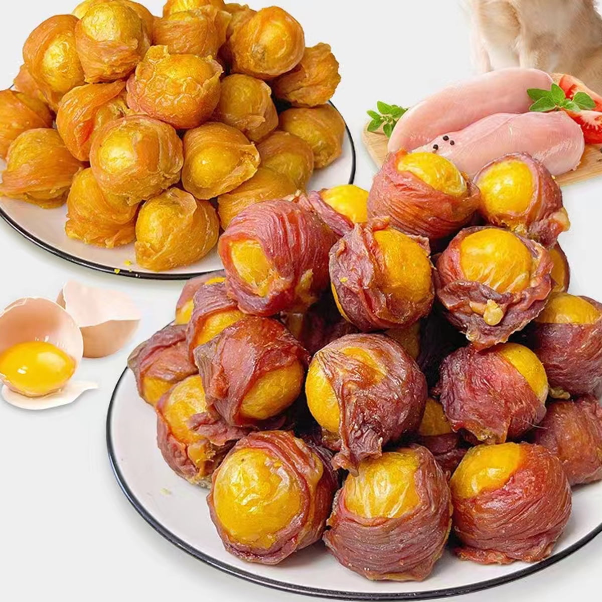 Duck Wrapped Egg Yolk Dog Treats for Small, Medium, & Large Dog - Made with Fresh Duck and Egg Yolk, Lecithin Rich Make the Perfect Positive-Reward Training Treats for Dogs,1.32lbs