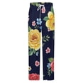 thumbnail image 5 of Floral Pattern Vibrant Roses Dark Background Winter Female Pants Flannel High Waist Women Pants Lady Warm Straight Leg Plush Trousers, 5 of 7