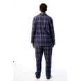 thumbnail image 3 of #FollowMe Mens Plaid Button-Front Flannel Pajama Set  Classic & Comfortable Sleepwear (Blue - Plaid, X-Large), 3 of 3
