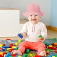 thumbnail image 4 of Baby Summer Bucket Hat Sun Protection Infant Wide Brim Fisherman Hat with Chin Strap, 4 of 6