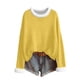 thumbnail image 1 of MHFRRA Camiseta Festiva de Manga Larga con Cuello y Estampado Festivo, Cómoda y Acogedora. Amarillo, 1 of 5
