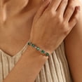 thumbnail image 2 of Juwaliy 18K White Gold Plated Oval Tennis Bracelets for Women,May Birthstone Bracelet Green Emerald Mom Jewelry Birthday Mother's Day Gifts Idea, 2 of 10