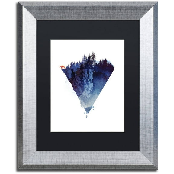 Trademark Fine Art 'Near To The Edge' Canvas Art by Robert Farkas, Black Matte, Silver Frame