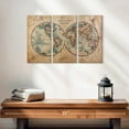 thumbnail image 2 of Elephant Stock Hemisphere Map Wall Art - Horizontal Multi Panel Canvas - Living Room Wall Decor - Map Multi Panel - Beige And Blue Decor - 23" x 14", 2 of 4